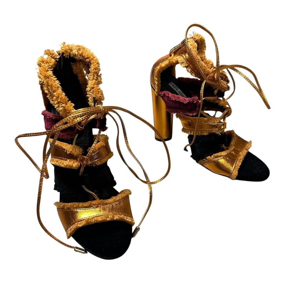 Cape Robbin Maura-5 Orange Metallic High Heels